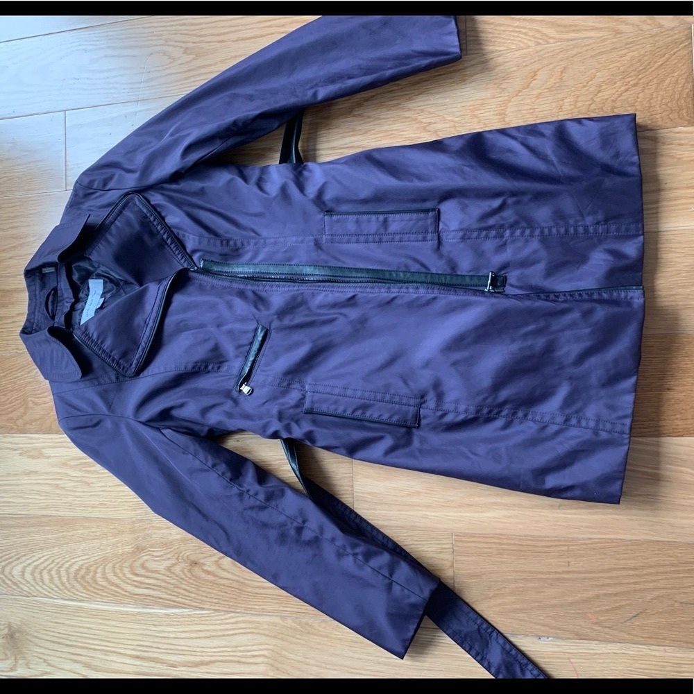 Worn once raincoat- purple